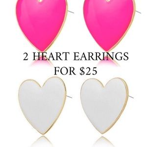 2 pairs of heart shaped pierced earrings. Brand new.